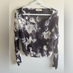 Blythe Cropped Cotton Tie-Dye Knit Sweater
